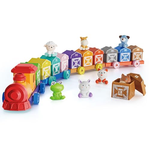 Eisenbahnset für Kleinkinder, Zähl-, Zuordnungs- und Sortieraktivität, Spielzeugeisenbahn für Kleinkinder mit Fingerpuppen mit Bauernhoftieren, Montessori-Spielzeug für Kinder, Eisenbahnset für K Eisenbahnset für Kleinkinder, Zähl-, Zuordnungs- und Sortieraktivität, Spielzeugeisenbahn für Kleinkinder mit Fingerpuppen mit Bauernhoftieren, Montessori-Spielzeug für Kinder, Eisenbahnset für K von HoveeLuty