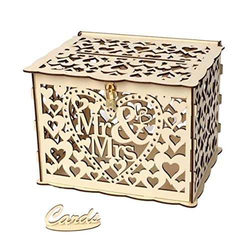 Geschenkkartenhalter, Hochzeitskartenbox mit Schloss, großer Geschenkkartenboxhalter aus Holz für Hochzeitsempfänge, Geburtstagsfeierdekorationen, 9, 8 x 7, 9 x 7, 2 Zoll, Hochzeitsgeschenkbox, Hochz Geschenkkartenhalter, Hochzeitskartenbox mit Schloss, großer Geschenkkartenboxhalter aus Holz für Hochzeitsempfänge, Geburtstagsfeierdekorationen, 9, 8 x 7, 9 x 7, 2 Zoll, Hochzeitsgeschenkbox, Hochz von HoveeLuty