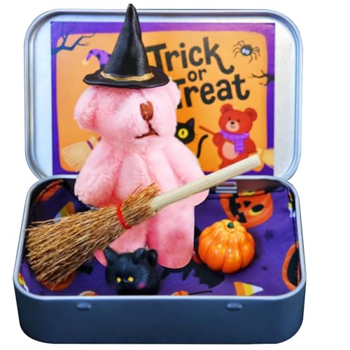 Halloween-Plüschtier, süßer Kleiner Bär in Einer Schachtel mit Hexenhut, Besen, Kürbis, Katze, kuscheliger Plüsch, Kleiner Plüschbär für Kinder und Erwachsene, Halloween-Minifiguren, Pl Halloween-Plüschtier, süßer Kleiner Bär in Einer Schachtel mit Hexenhut, Besen, Kürbis, Katze, kuscheliger Plüsch, Kleiner Plüschbär für Kinder und Erwachsene, Halloween-Minifiguren, Pl von HoveeLuty