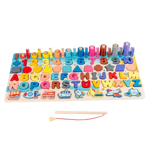 Hölzernes Alphabet-Puzzle, magnetische Formen, Zahlen-Puzzle mit Angelrute, pädagogisches Frühlernspielzeug für Mädchen und Jungen, Alphabet-, Kleinkind-Lernspielzeug, ABC- Hölzernes Alphabet-Puzzle, magnetische Formen, Zahlen-Puzzle mit Angelrute, pädagogisches Frühlernspielzeug für Mädchen und Jungen, Alphabet-, Kleinkind-Lernspielzeug, ABC- von HoveeLuty