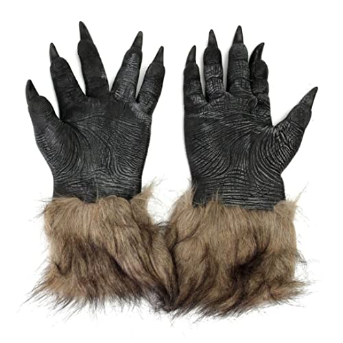 HoveeLuty Halloween Animal Claw Wolf Claws Handschuhe Plüsch Hand Tierpfoten Fursuit Pfoten Halloween Festival Cosplay Party Kostüm 1Pair von HoveeLuty