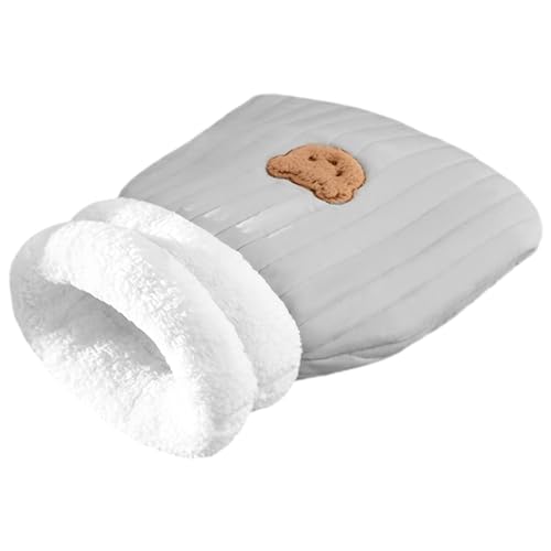 Katzenschlafsack, weich, warm, dicker Baumwoll-Katzenschlafsack für den Winter, 360° umwickelter Katzensack, waschbar, süßes Katzenbett für bis zu 4 kg, Katzenbett, Höhle, Katzensack, süßes Katzenbett von HoveeLuty