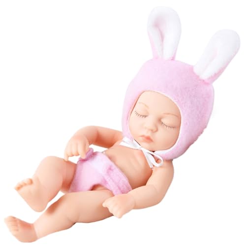 Mini-Babypuppen wiedergeborene Babypuppen 17,8 cm niedliche Mini-Babypuppen mit geschlossenen Augen realistische Neugeborene weiche Babypuppen Tante Silikon-Babypuppen Ganzkörper-schlafende Babypuppe von HoveeLuty