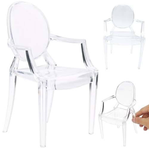 Puppenhausmöbel, Mini-Stuhl, transparenter Kunststoff, Puppenhausmöbel, Sessel, realistische Möbel im Maßstab 1/6, DIY-Mini-Sessel, Rückenlehnenstühle für Puppen, Puppenhauszubehör, Dekoration Puppenhausmöbel, Mini-Stuhl, transparenter Kunststoff, Puppenhausmöbel, Sessel, realistische Möbel im Maßstab 1/6, DIY-Mini-Sessel, Rückenlehnenstühle für Puppen, Puppenhauszubehör, Dekoration von HoveeLuty