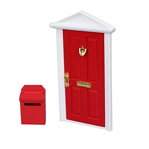 Puppenhaustür und Mini-Briefkasten, Maßstab 1:12, Puppenhausmöbel, Tür, Heim-Miniaturmöbel, Briefkastendekorationen für DIY-Szene, Stil 2, Möbelzubehör für Puppen, Puppenhausmöbel von HoveeLuty