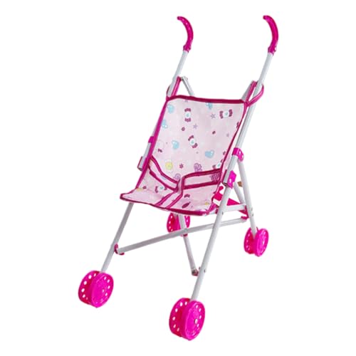 Puppenwagen, Cartoon-Muster, Baby-Puppenwagen, faltbarer Puppenwagen mit T-förmigem Sicherheitsgurt und Schiebegriff, abnehmbarer, waschbarer Baby-Puppenwagen für Mädchen, Rollenspiel, Style2 Kinderwa von HoveeLuty