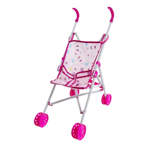 Puppenwagen, Cartoon-Muster, Baby-Puppenwagen, faltbarer Puppenwagen mit T-förmigem Sicherheitsgurt und Schiebegriff, abnehmbarer, waschbarer Baby-Puppenwagen für Mädchen, Rollenspiel, Style2 Baby-Pup von HoveeLuty