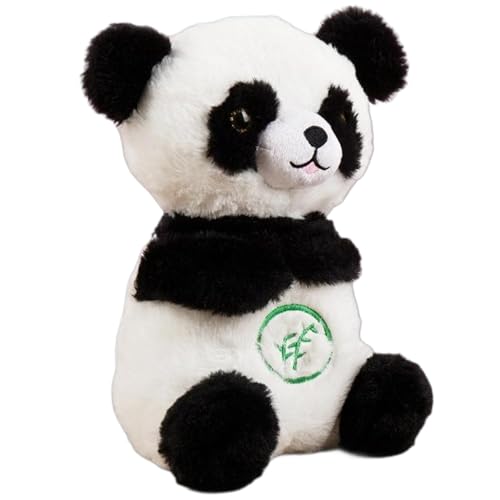 Realistischer Panda-Plüsch, 15 x 32 cm, leuchtender und atmender Plüsch mit Schlaflied, Linderung von Angstzuständen, beruhigender, kuscheliger Stoffpanda für Kinder, atmender Stofftier-Plüsch-Panda, von HoveeLuty