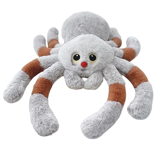 Spinnen-Plüschstofftier, rote Nase, Halloween-Spinne, bezauberndes weiches Spinnen-Wurfkissen, Halloween-Plüsch für Sofa, Zuhause, Halloween-Dekorationen, Geschenke, S, Halloween-Kissen, Spinnenspielz von HoveeLuty