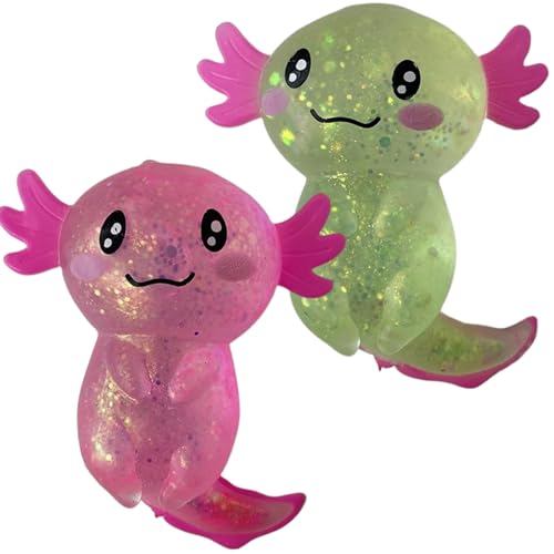 HoveeLuty Stress-Spielzeug, 2 Stück, glitzerndes Axolotl-Quetschspielzeug, Bezauberndes Axolotl-Spielzeug, entspannender sensorischer Stress, Zuckerball, dehnbares -Zappelspielzeug für Kinder und Er HoveeLuty Stress-Spielzeug, 2 Stück, glitzerndes Axolotl-Quetschspielzeug, Bezauberndes Axolotl-Spielzeug, entspannender sensorischer Stress, Zuckerball, dehnbares -Zappelspielzeug für Kinder und Er von HoveeLuty