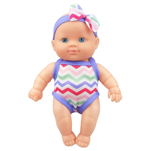 Wasser-Babypuppe, niedliche Simulations-Badepuppe, 21,6 x 8,6 x 13 cm, schwimmende Babypuppe mit beweglichem Gelenk und abnehmbarer Kleidung, Vinyl-Wasserspielzeug für Kinder, Style2 Schwimmpuppe, was von HoveeLuty