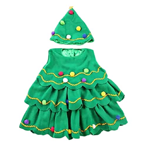 Weihnachtsbaum-Kostüm, grünes Weihnachtsbaum-Hut-Outfit, Kostüm für 100 cm großes Kind, Bühnenauftritt, Weihnachtsbaum-Outfit, Baum-Hut-Outfit, Weihnachts-Performance-Kostüm, Weihnachtsbaum-Kleid, Chr von HoveeLuty