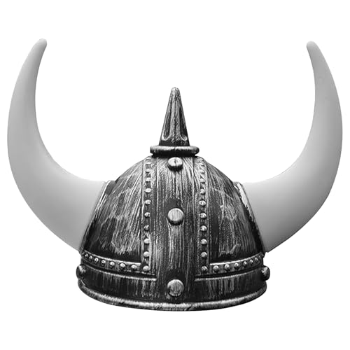 Wikinger-Helm, mittelalterlicher gehörnter Halloween-Wikinger-Helm, Berserker-Soldat, Krieger, Wikinger-Hut, Kunststoff-Schaller, Halloween-Kostüme für Erwachsene für Kampfspiele, Halloween-Cosplay, W von HoveeLuty