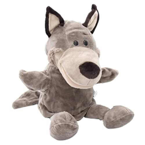 HoveeLuty Wolf, offenes Maul, Handpuppen, Tierpuppen, Plüschtierspielzeug für fantasievolles Rollenspiel, Strumpf, Wolfspuppe, Gummihandpuppen für Babys, Kleinkinder, Puppen, Bauernhoftier-Handpuppen von HoveeLuty