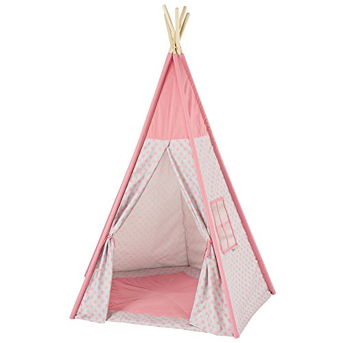 howa Tipi Zelt Sterne rosa/grau incl. Bodenmatte, 185 hoch von howa