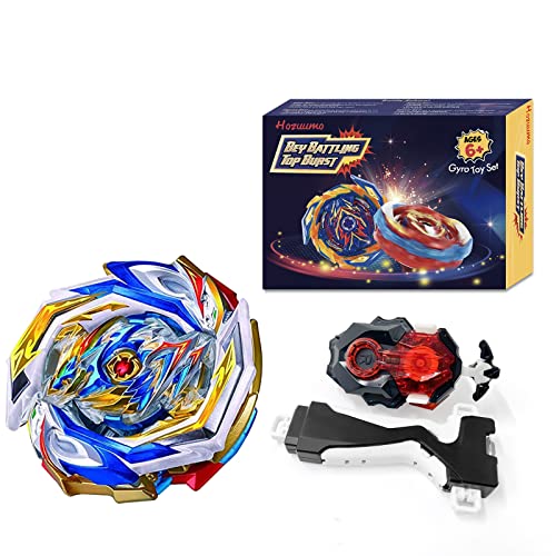 Hozuumo Bey Battling Tops Brust Turbo Starter Set, 4D Metall Fusion Kampfkreisel, Bey Arena Blade Spinning Tops mit Launcher, Geschenk-Sets für Kinder 04 von Hozuumo