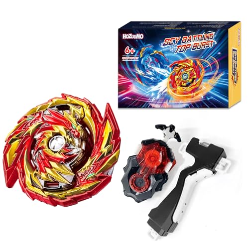 Hozuumo Bey Battling Tops Brust Turbo Starter Set, 4D Metall Fusion Kampfkreisel, Bey Arena Blade Spinning Tops mit Launcher, Geschenk-Sets für Kinder 02 von Hozuumo