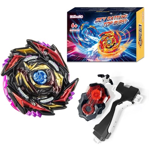 Hozuumo Bey Battling Tops Brust Turbo Starter Set, 4D Metall Fusion Kampfkreisel, Bey Arena Blade Spinning Tops mit Launcher, Geschenk-Sets für Kinder 02 von Hozuumo