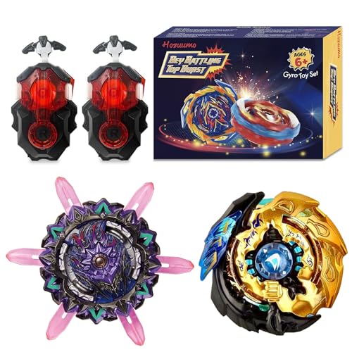 Hozuumo Bey Battling Tops Brust Turbo Starter Set, 4D Metall Fusion Kampfkreisel, Bey Arena Blade Spinning Tops mit Launcher, Geschenk-Sets für Kinder,1-6 von Hozuumo