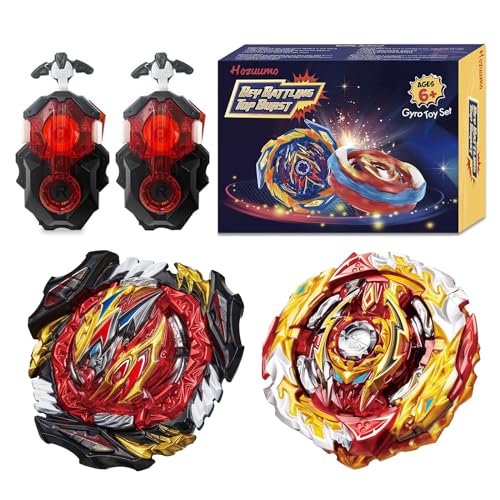 Hozuumo Bey Battling Tops Brust Turbo Starter Set, 4D Metall Fusion Kampfkreisel, Bey Arena Blade Spinning Tops mit Launcher, Geschenk-Sets für Kinder 08 von Hozuumo