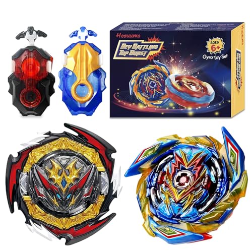 Hozuumo Bey Battling Tops Brust Turbo Starter Set, 4D Metall Fusion Kampfkreisel, Bey Arena Blade Spinning Tops mit Launcher, Geschenk-Sets für Kinder 07 von Hozuumo