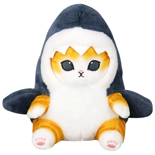 Hai Katze Plüschtier,Katze Plüschtier 22 cm,Hai Plüschpuppe,Hai Katze Plüsch Spielzeug,Kawaii Katze Kuscheltier für Zuhause/Büro/Wohnzimmer/Schlafzimmer,Shark Cat Geschenk für Kinder von Hpbaggy