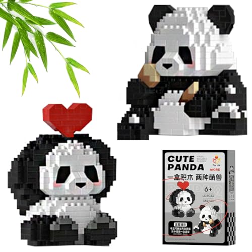 Hpbaggy 2 In1 Panda Bausteine Set,Tier Building Block Set,Niedlich Panda Bricks,Mini Tiere Bausteine Set,Klemmbausteine Tiere Set,Geschenke für Erwachsene, Kinder, für Kinder ab 9+ Jahren von Hpbaggy