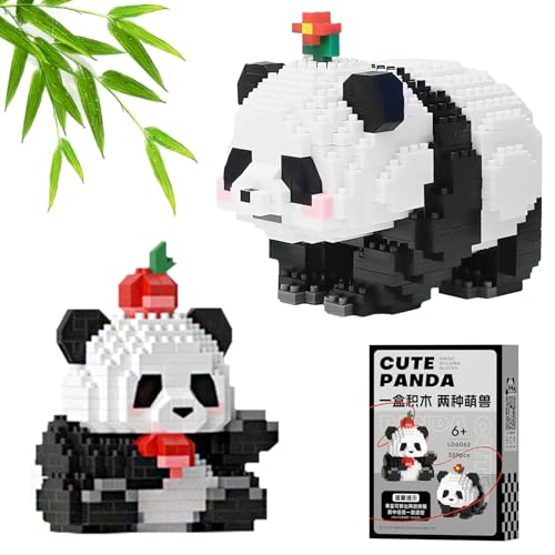 Hpbaggy 2 In1 Panda Bausteine Set,Tier Building Block Set,Niedlich Panda Bricks,Mini Tiere Bausteine Set,Klemmbausteine Tiere Set,Geschenke für Erwachsene, Kinder, für Kinder ab 9+ Jahren von Hpbaggy