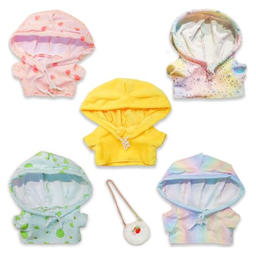 5pcs Kleidung für ausgestopfte Tiere, ausgestopfte Tierkleidung Kawaii Duck -Kleidung und 1PC -Erdbeerbeutel, Ersatz Wiederverwendbare Kleidung für ausgestopfte Tiere von Hperu