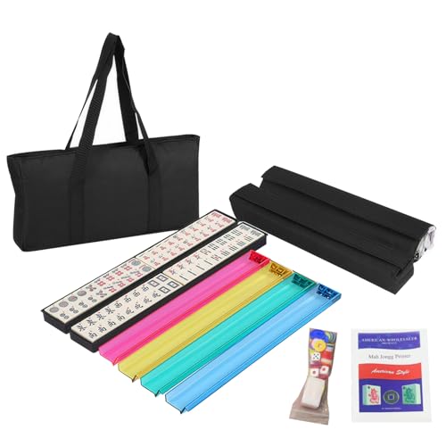 Amerikanischer Mahjong -Set mit 166 PCSRecognierbarer weißer amerikanischer Mahjong -Fliesen mit weicher Beutel und Accessoires Amerikaner Mahjong mit 4 Mahjong -Racks mit Pushers, Amerikaner Mahjo von Hperu