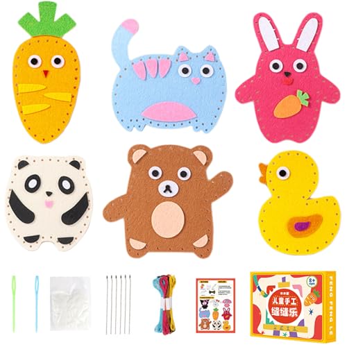 Ausgestopfte Tier Filz Plushie Sewing Kit Spaß und lehrreiches süßes Tiernäht Kit für Kinder DIY Bastelkits für Jungen Mädchen über 8 Jahre alte Anfänger von Hperu