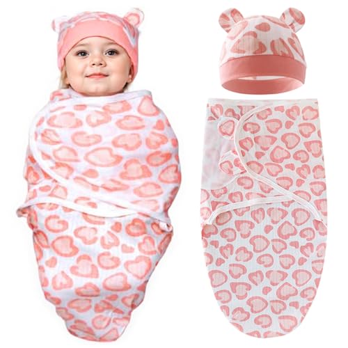 Babypuppenkleidung, Babypuppenzubehör, 2pcs/Set Cotton Babypuppenkleidung enthält Herz-Swaddle-Decke & Hut, DIY-Puppen-Outfits für 17-22 Neugeborenepuppe, Puppenkleidung von Hperu