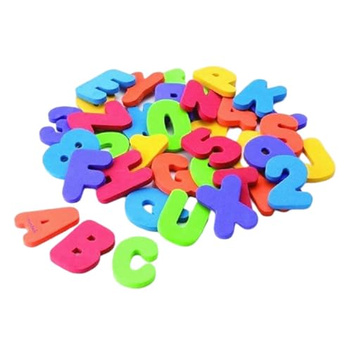 Bad Floating Toys Badespielzeug ungiftiger Schaumbuchstaben Zahlen Bildungsalphabet Zählspielzeug für Baby 36pcs von Hperu