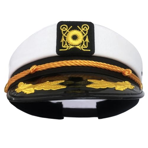 Captain Hat Verstellbare Yacht Sailor Hat Women & Men Coole Marine Admiral Captains Hut Elegante Segler Kostümhut für Party, Festival und Cosplay, Sailor Hat Women, Captain Hat von Hperu