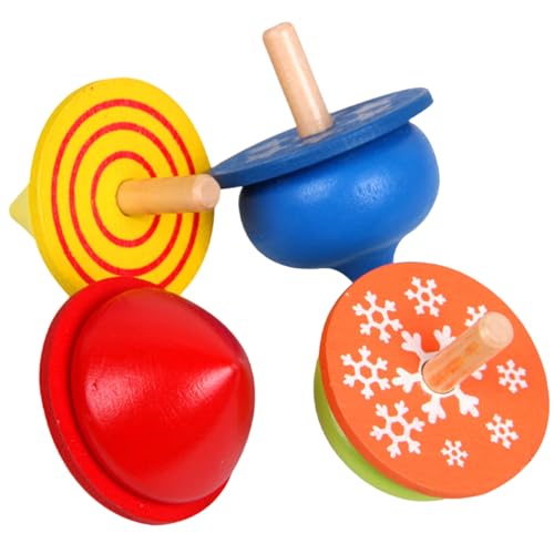 Gyroscope, 4pcs Gyroscope -Spielzeug, hölzerne Klassische farbenfrohe leichte leichte Spinnentwicklungsstress Relief Spinning Toy für Jungen und Mädchen von Hperu