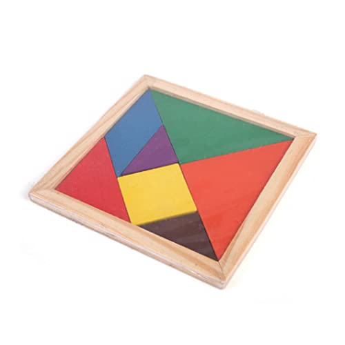 Hölzernes Puzzle Puzzle Spiel Holz Gehirntraining Geometrie Tangram Board Holz Puzzle Tangram Brain Teaser Kleinkind Bildungsspielzeug für Kinder von Hperu