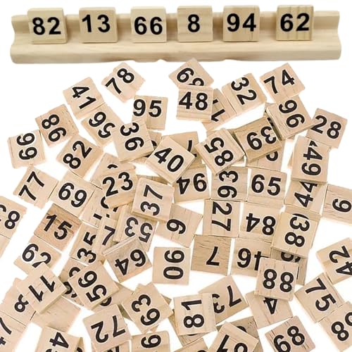 Hperu 100pcs nummerblöcke 1x1 Zoll Clear Printed Black Number Block, Bildungsmontessori-Holznummern für Kinderbrettspiel, Rechtschreibspiel, Spielzeug, Geschenk, Holznummern, Nummernblöcke 1-100 von Hperu