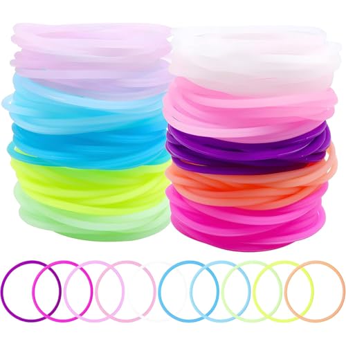 Hperu 120pcs Glow Armbänder, Dehnbare Silikon -Neonparty -Gefälligkeiten für Kinder Erwachsene, 80er Jahre Leuchten in den dunklen Armbändern, Mehrfarbig von Hperu