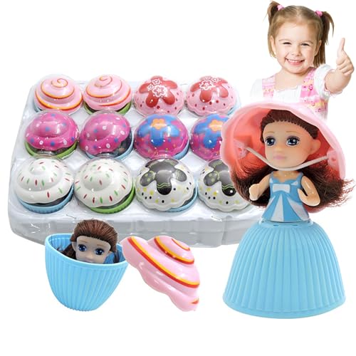 Hperu 12pcs/Set Princess Doll Princess Dolls, Cupcake Princess Doll Spielzeug, Überraschung verwandeln Duftkuchenpuppenspielzeug lustiges Spielgeschenk für 3 Jahre alte Mädchen von Hperu