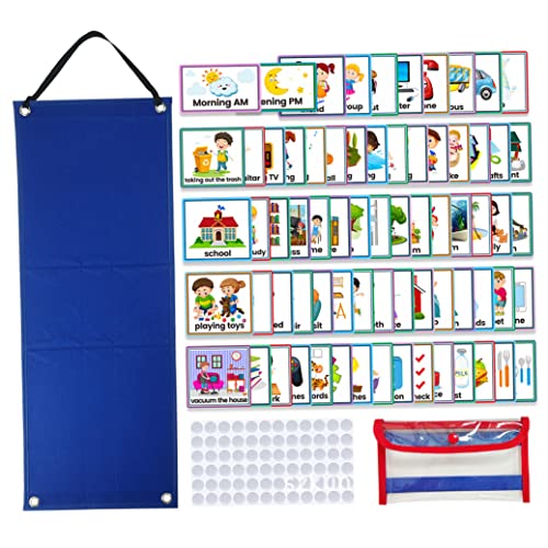 Hperu Aufgabendiagramme für Kinder, visuelle Zeitpläne tägliche Routine -Diagramm -Zeitplankarten Kinder täglich Kalender CHORE -Diagramm für Kinder Blue Visual Timetables von Hperu