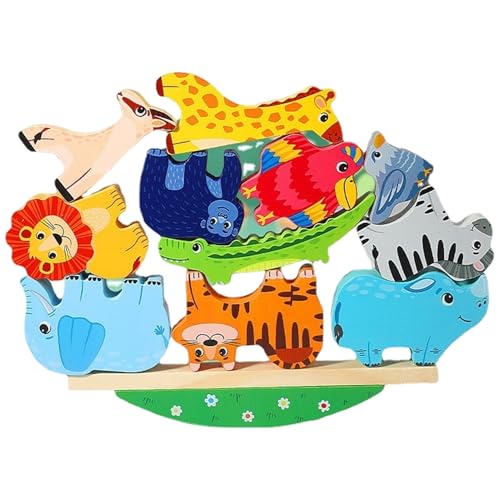 Hperu Baby -Stapelspielzeug, Baby Stapelspielzeug thematischer Cartoon -Holzstapelspielzeug glatter pädagogischer Feinmotor -Stapelspielzeug für Zuhause, Vorschule, Babygeschenke, Babyspielzeug von Hperu