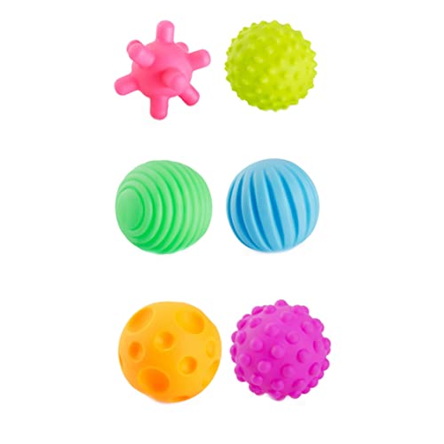 Hperu Babymassagebällchen, Babyssenorbällchen 6 Stcs Baby Handfang Massagebällchen mit BB Sound Bunte Greifkugeln für Kinder Baby Fang den Ball von Hperu