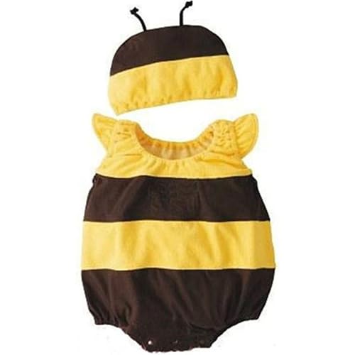 Hperu Bienenkostüm Kinder, Babykostüm, Cartoon Bienenkostüm Kinder mit Hut, ärmelloses Baby -Rollen, Baumwollbaby -Jumpsuit für Maskerade -Party, L. von Hperu