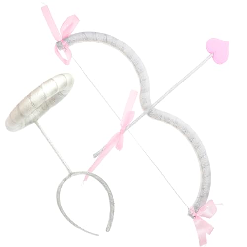 Hperu Bogen- und Pfeilset, Amorbogen und Pfeilset sind romantischer Cupid Bow Arrow & Cupid Stirnband für Kinder Erwachsene süße Cupid -Kostümzubehör für Cosplay -Partyzubehör von Hperu