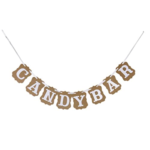 Hperu Candy Bar Hanging Schild, Candy Bar Bunting Flags Bannerschild für DIY Hochzeits Geburtstag Engagement Requisiten Partyempfang Buffet Dekorationen Dekorationen von Hperu