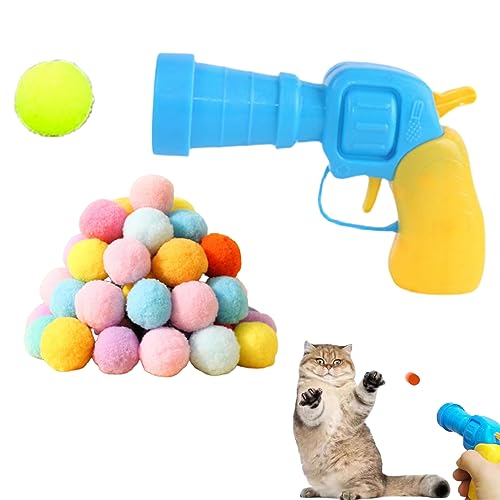 Hperu Cat Interactive Toys Cat Toy Bugs 50pcs 3 cm mit 1 -pc -Ball -Spielzeug für Katzenplüschkugel Spielzeug farbenfrohe weiche Kugeln Spielzeug für interaktive Katze -Spielzeuge von Hperu