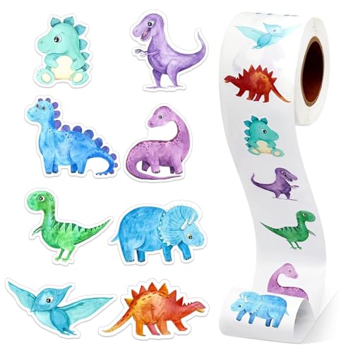 Hperu Dinosaurieraufkleber für Kinder, 500pcs Dinosaurieraufkleber, Selbstklebende Dinosaurieraufkleber für Kinder, wasserdichte Aufkleber, Wiederverwendbare Tieraufkleber für Party, Tieraufkleber von Hperu