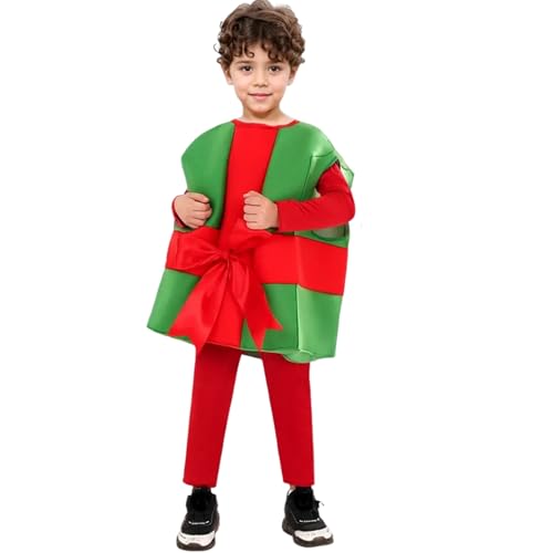 Hperu Elf -Kostüm für Kinder, Weihnachtskostüm für Kinder, lustige Weihnachtsgeschenke Cosplay -Kostüm und Strampler, Polyester Weihnachts -Outfit für Dress -up -Partygeschenke, m von Hperu