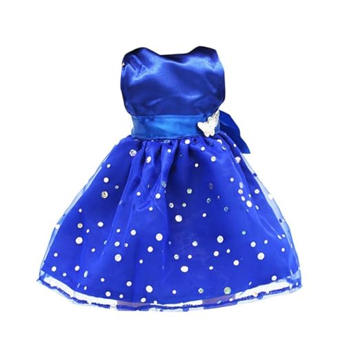 Hperu Exquisites Kleid für Puppen Mode -Pailletten ärmellose Partykleid exquisites süßes Kleid für 18 Zoll Mädchen Puppen Blau von Hperu