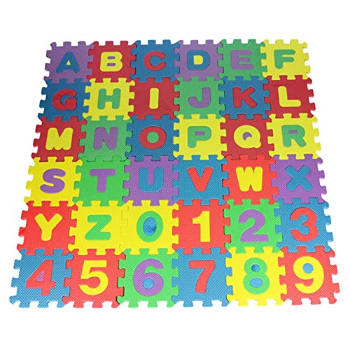 Hperu Foam Puzzierbodenfliesen 4,7 x 4,7 Zoll Nummer Alphabet Schaum Baby Schaume Spiele Matte Weiche Eva Schaum farbenfrohe Bodenmatte Kinderspielzeug Geschenk pro Fliesen von Hperu